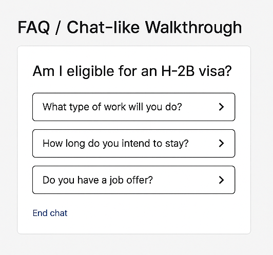 FAQ Chat Walkthrough